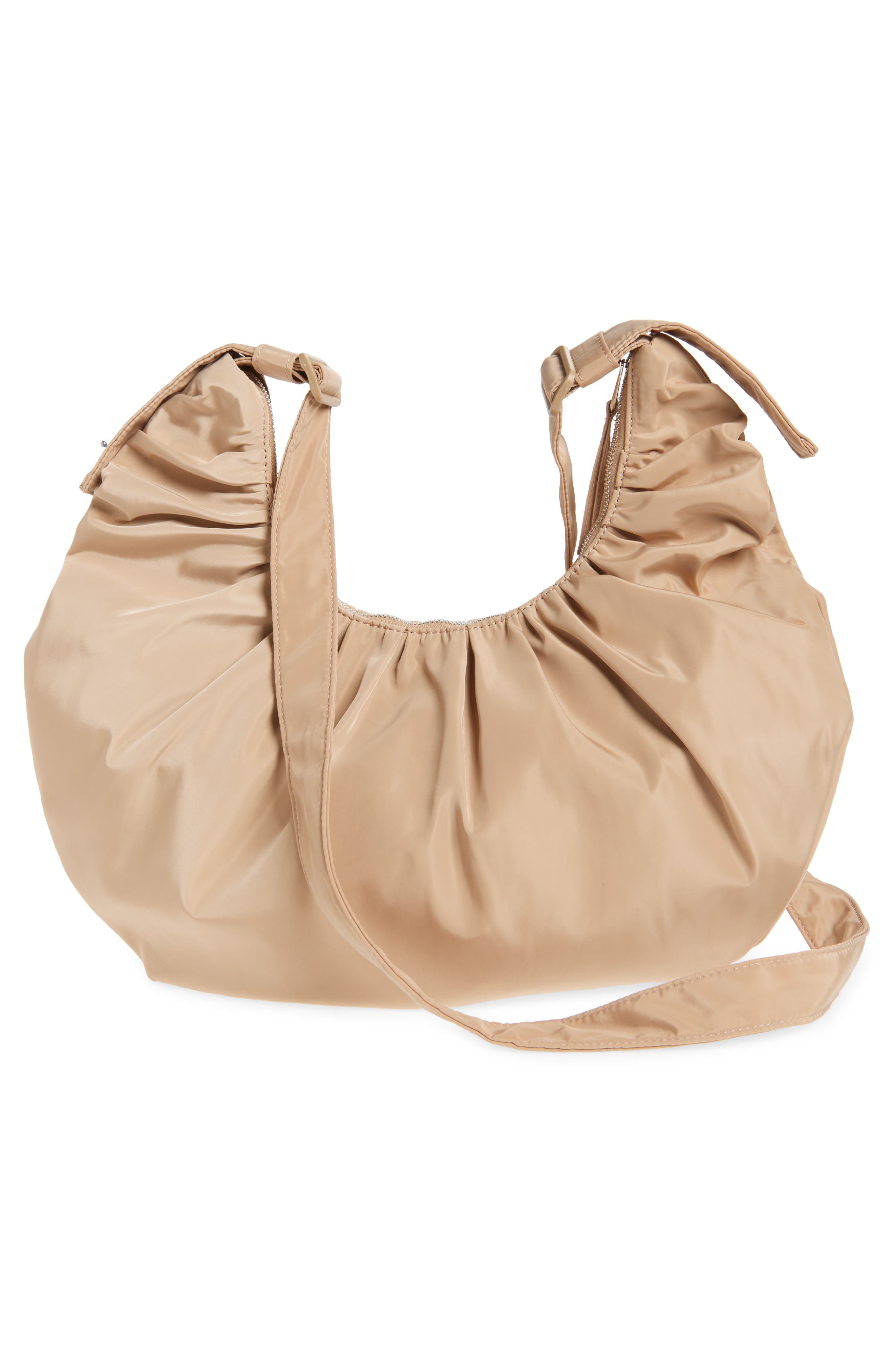 Topshop Talia Shoulder Bag, Alternate, color, Camel
