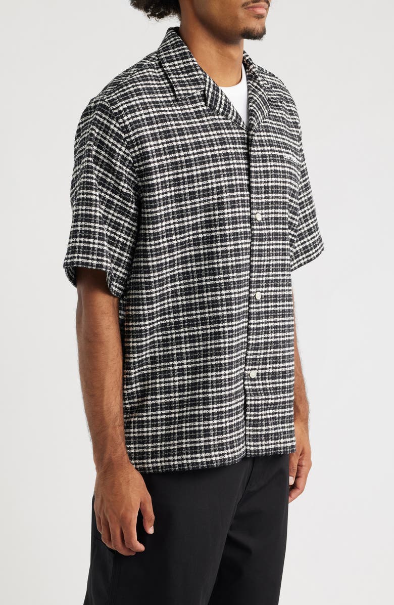 Carhartt Work In Progress Kander Plaid Cotton Button-Up Bowling Shirt, Alternate, color, Kander Check, Black
