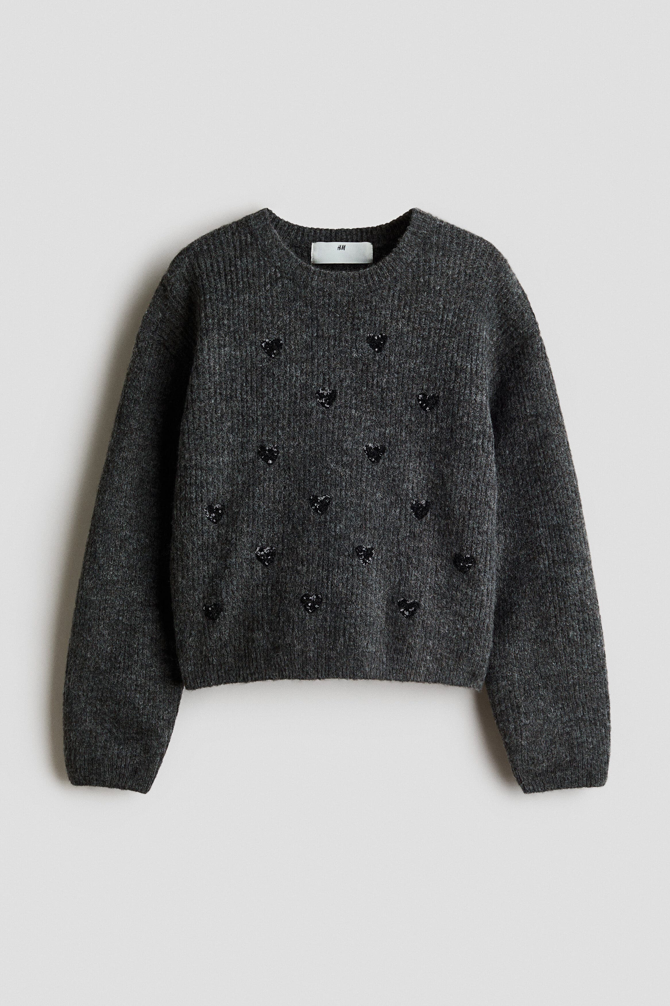 Dark gray melange/hearts
