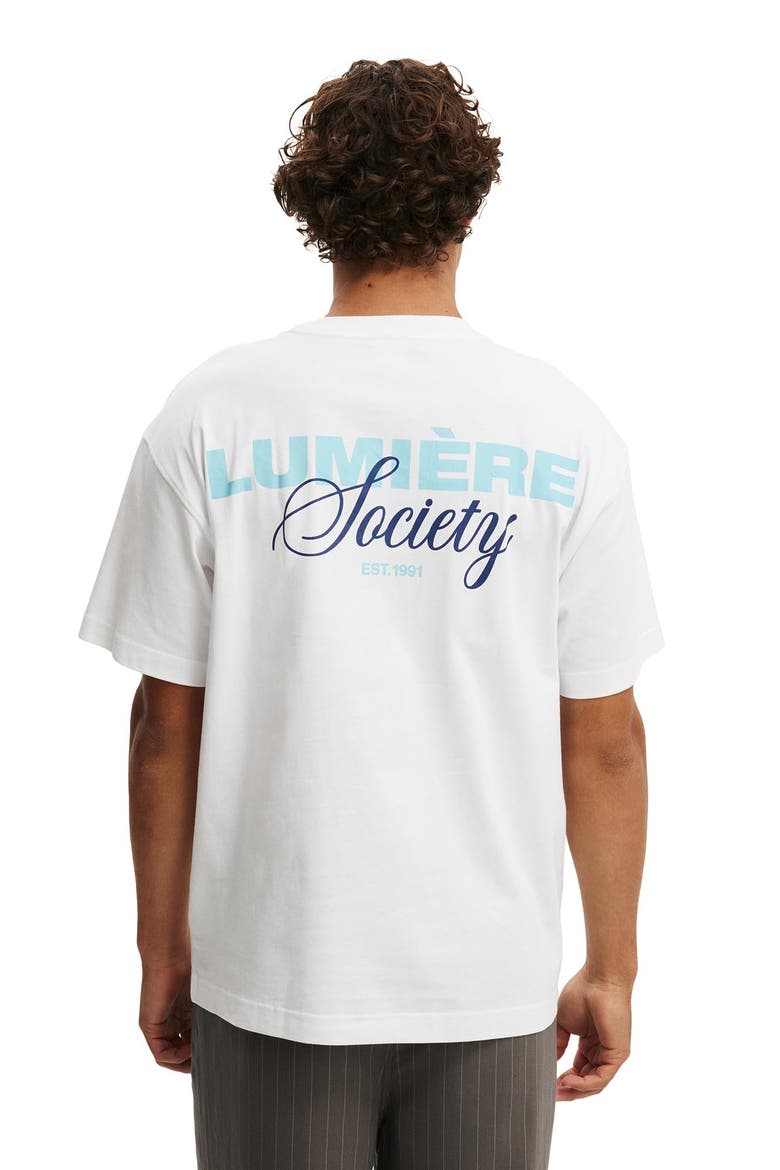 Box Fit Text T-Shirt, Alternate, color, White Lumiere Society