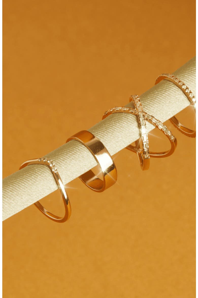 Modern Cigar Band Ring, Alternate, color, Gold