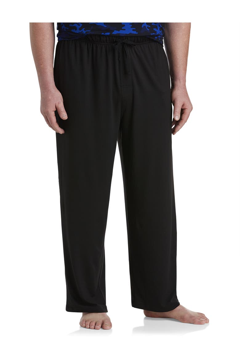Big & Tall Knit Open-Hem Pants, Main, color, BLACK
