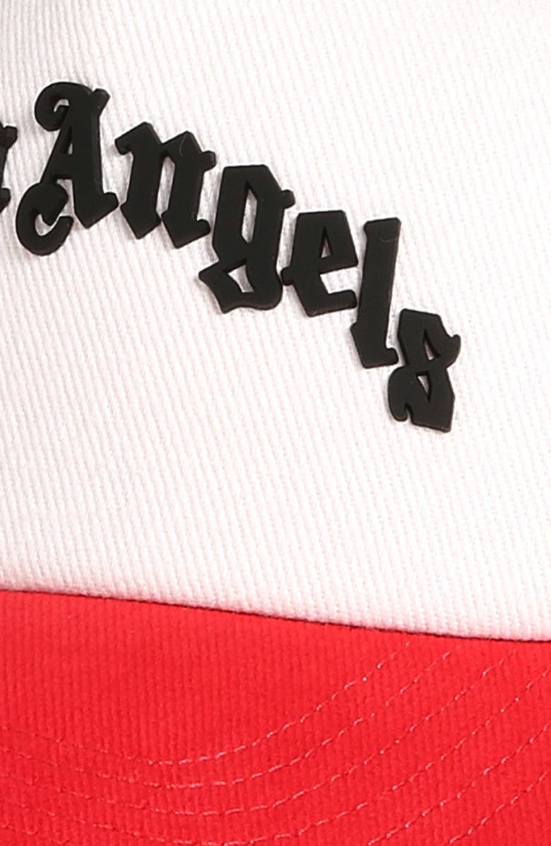 Palm Angels Logo Embroidered Trucker Hat, Alternate, color, 