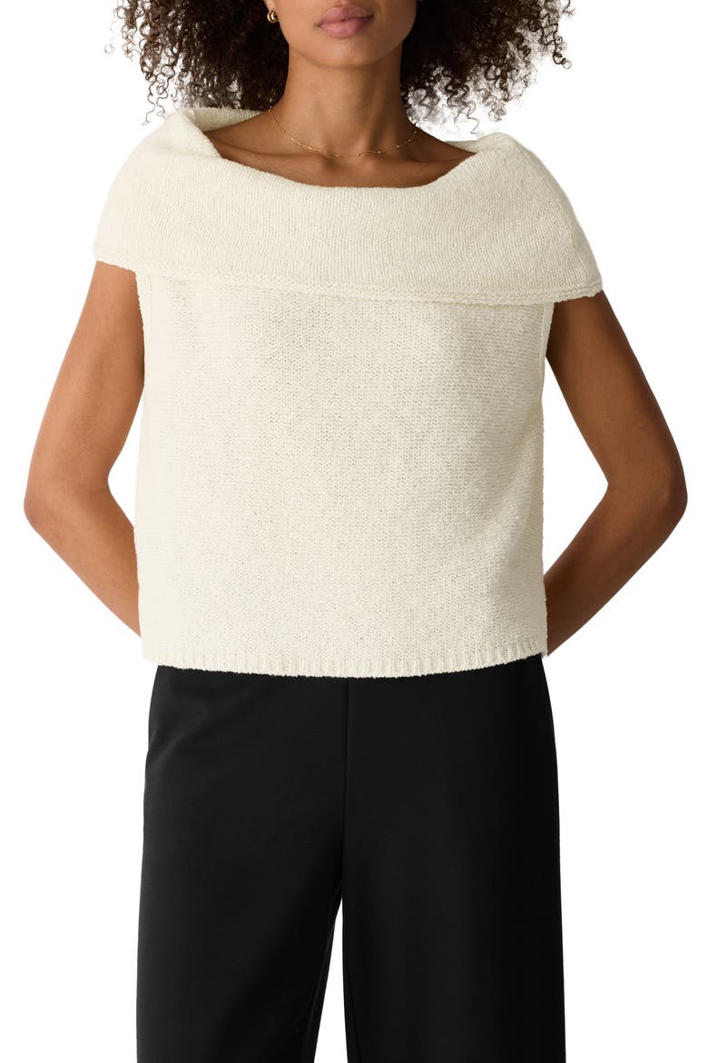 Cowl Neck Organic Cotton Blend Sweater, Main, color, ECRU