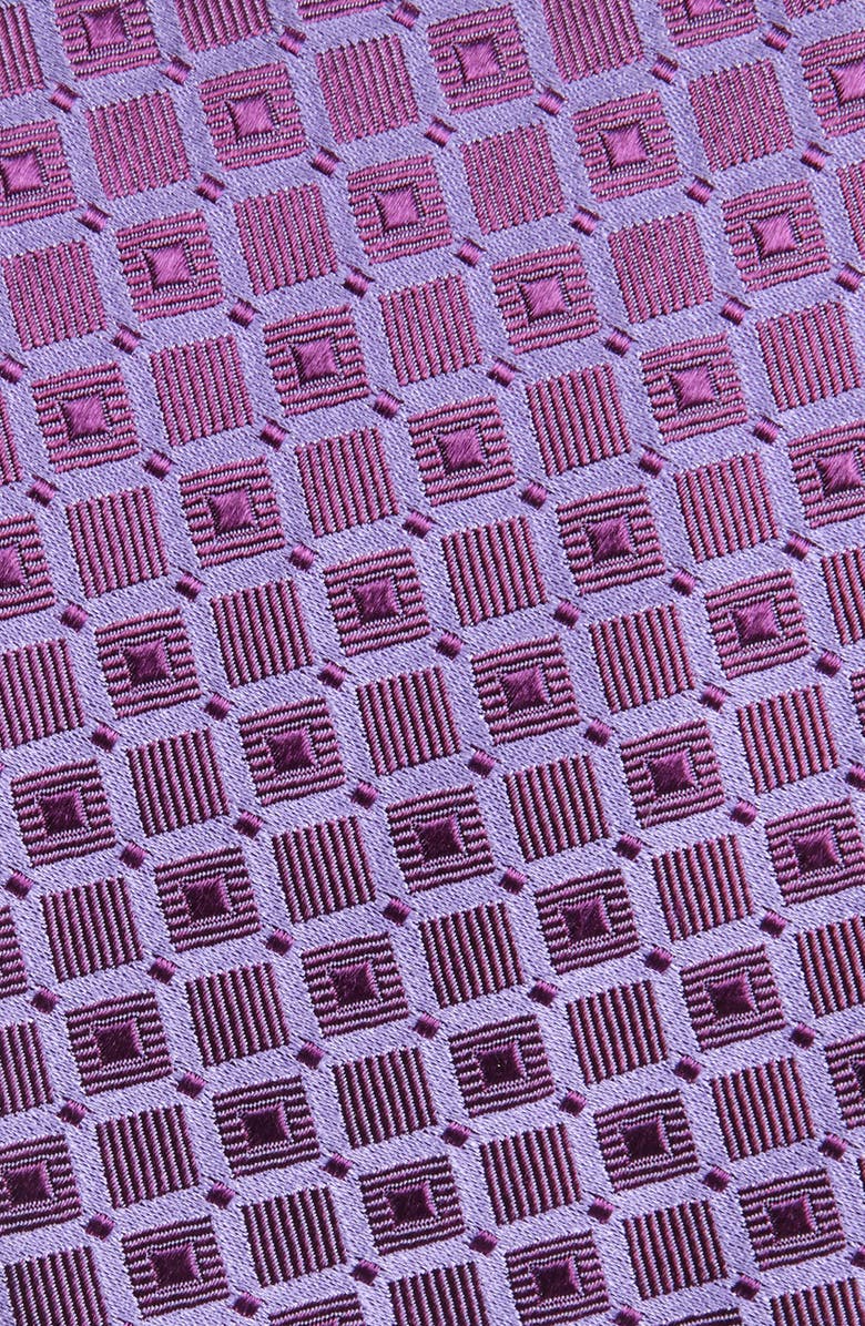 Duchamp Grid Silk Tie, Alternate, color, Lavender