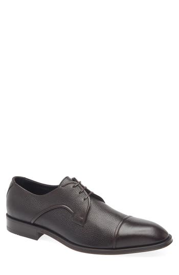 Hugo Boss Logo-debossed Derby Shoes In Black