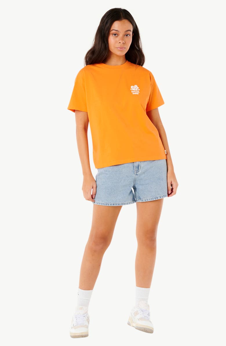 Rip Curl Hibiscus Relaxed Graphic T-Shirt, Alternate, color, Light Orange Haw