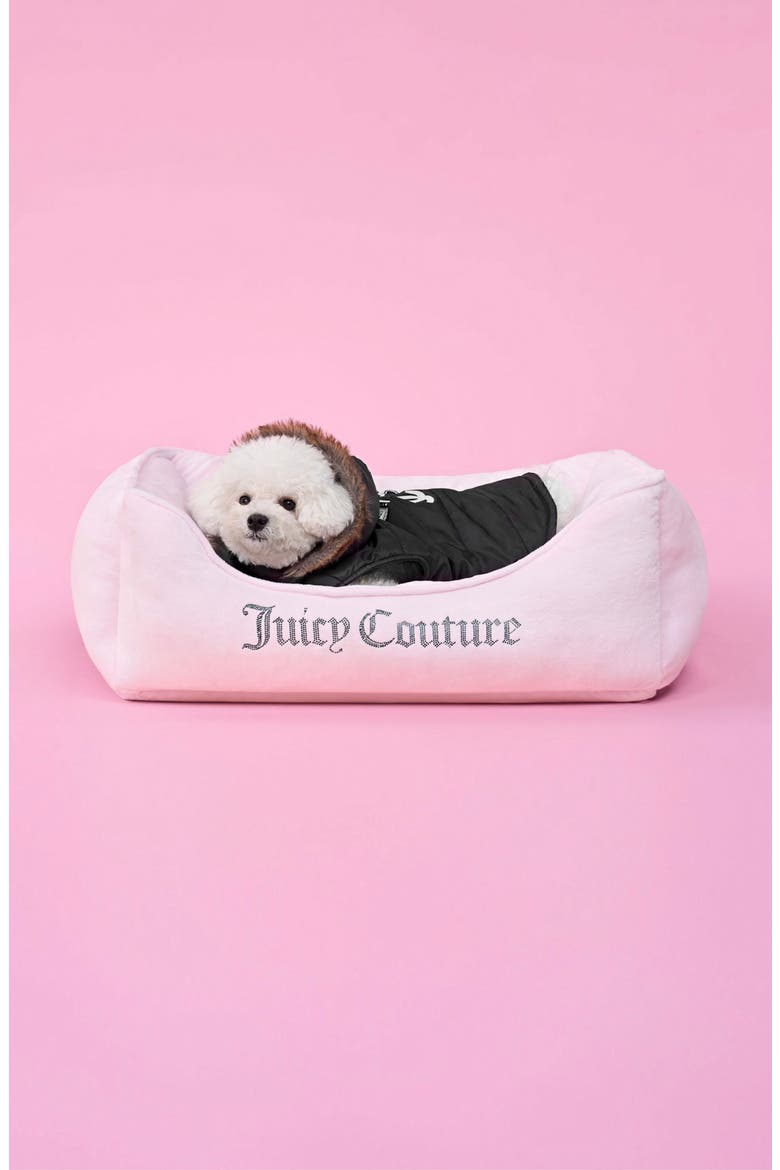 Faux Fur Hooded Pet Coat, Alternate, color, BLACK