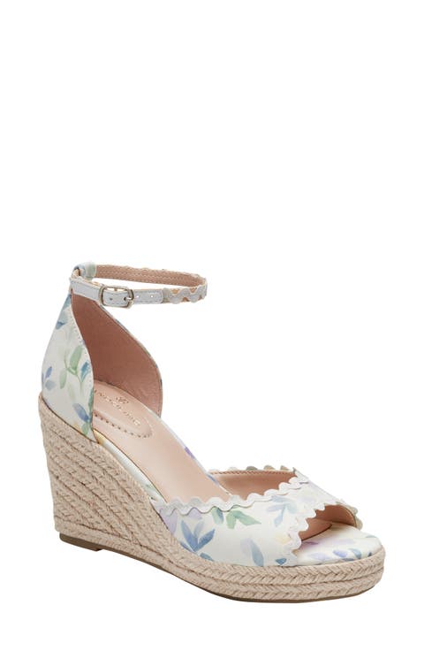 Floral Espadrille Wedge Sandal (Women)