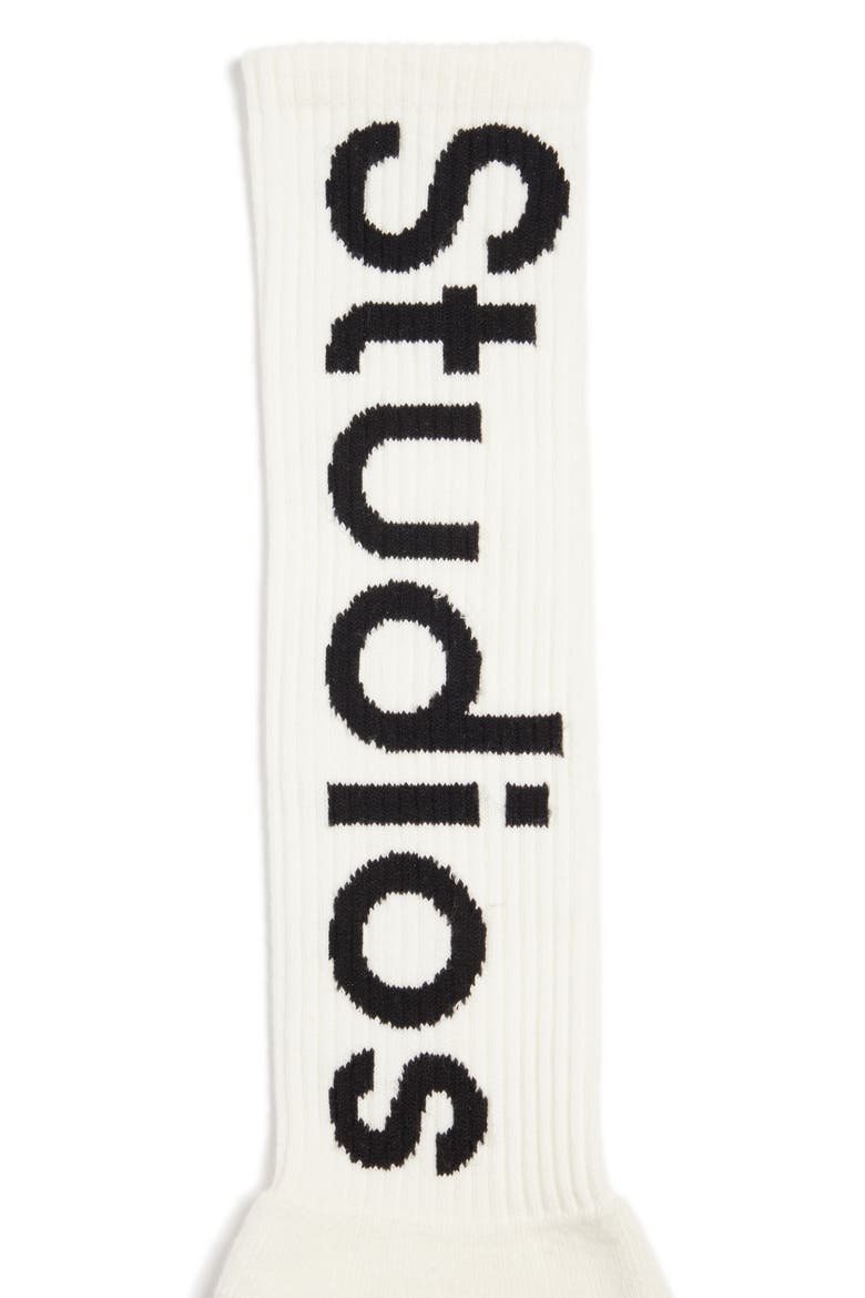 Studios Logo Socks, Alternate, color, OFF WHITE
