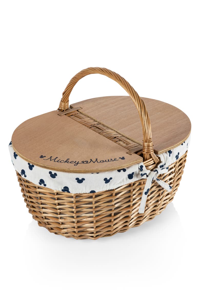 Picnic Time Mickey Country Basket, Main, color, Beige