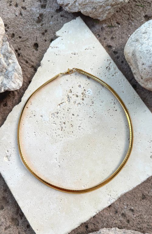 Adornia Tarnish Resistant 18k Gold Plated Omega Layering Chain Necklace In Gold