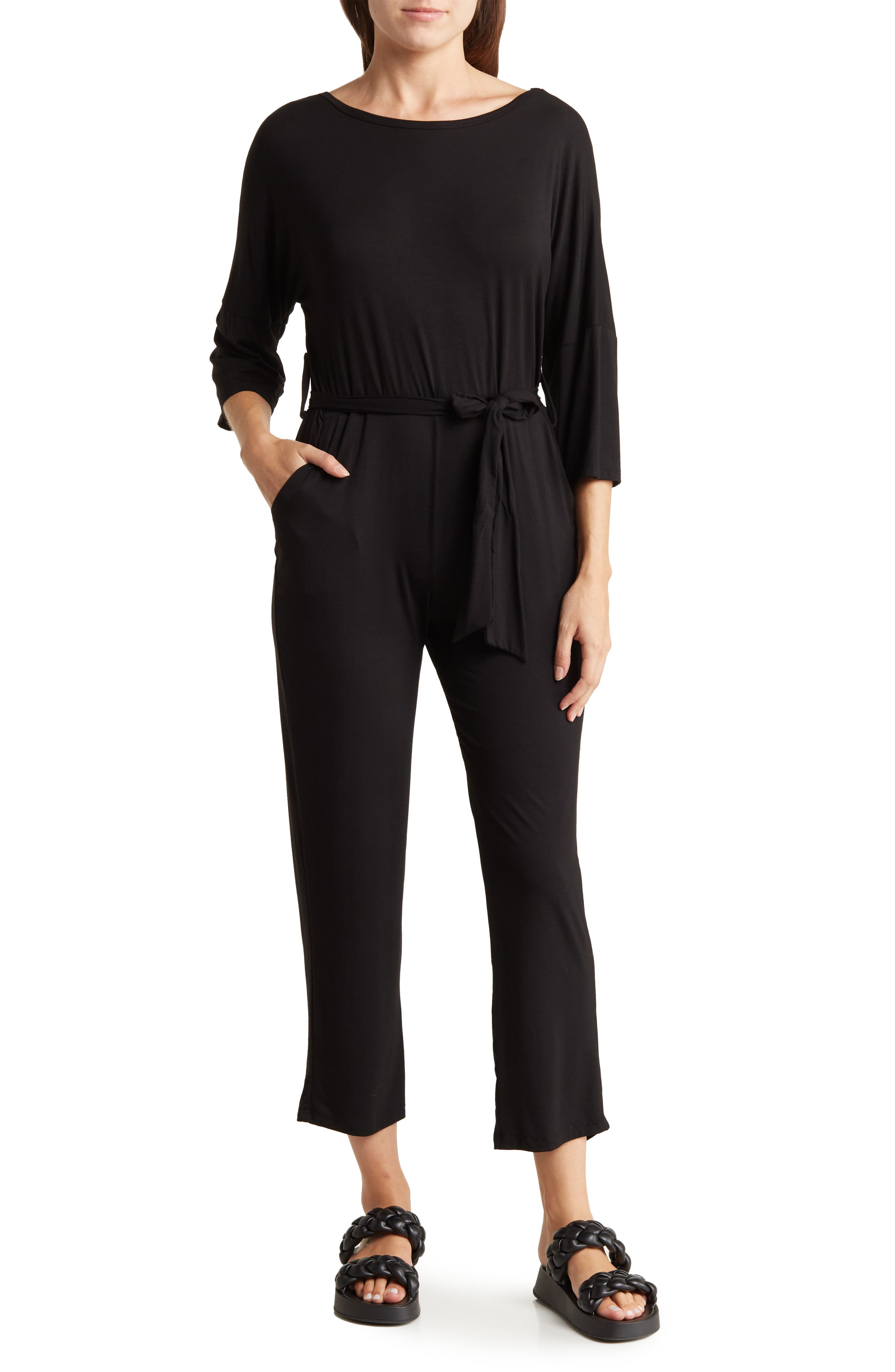GO COUTURE Tie Waist Jumpsuit