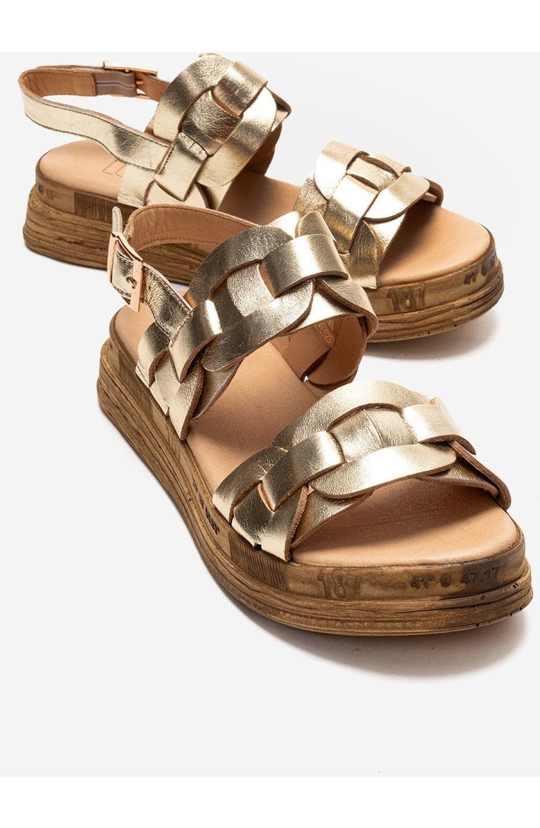 Forever & Always Shoes Elvoro Leather Sandal, Main, color, Gold
