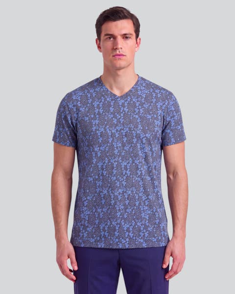 Stretch Cotton V Neck Tee
