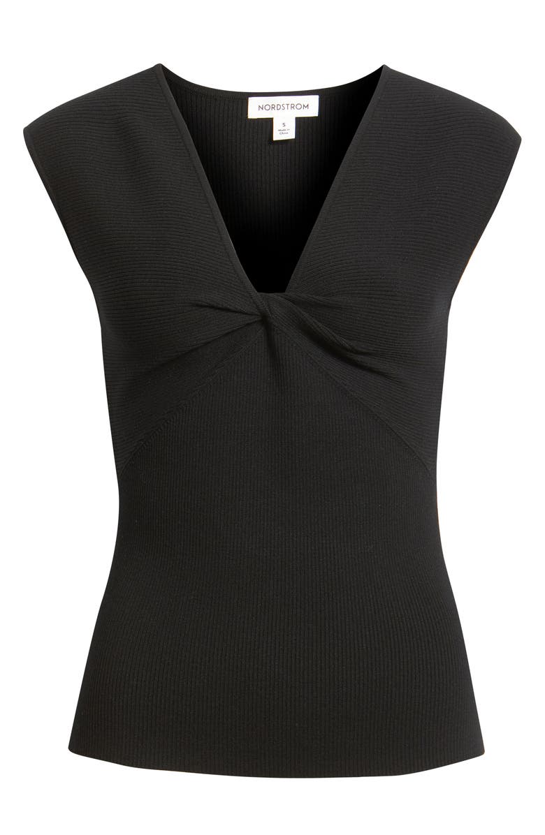 Nordstrom Sleeveless Twist Front Sweater, Main, color, Black