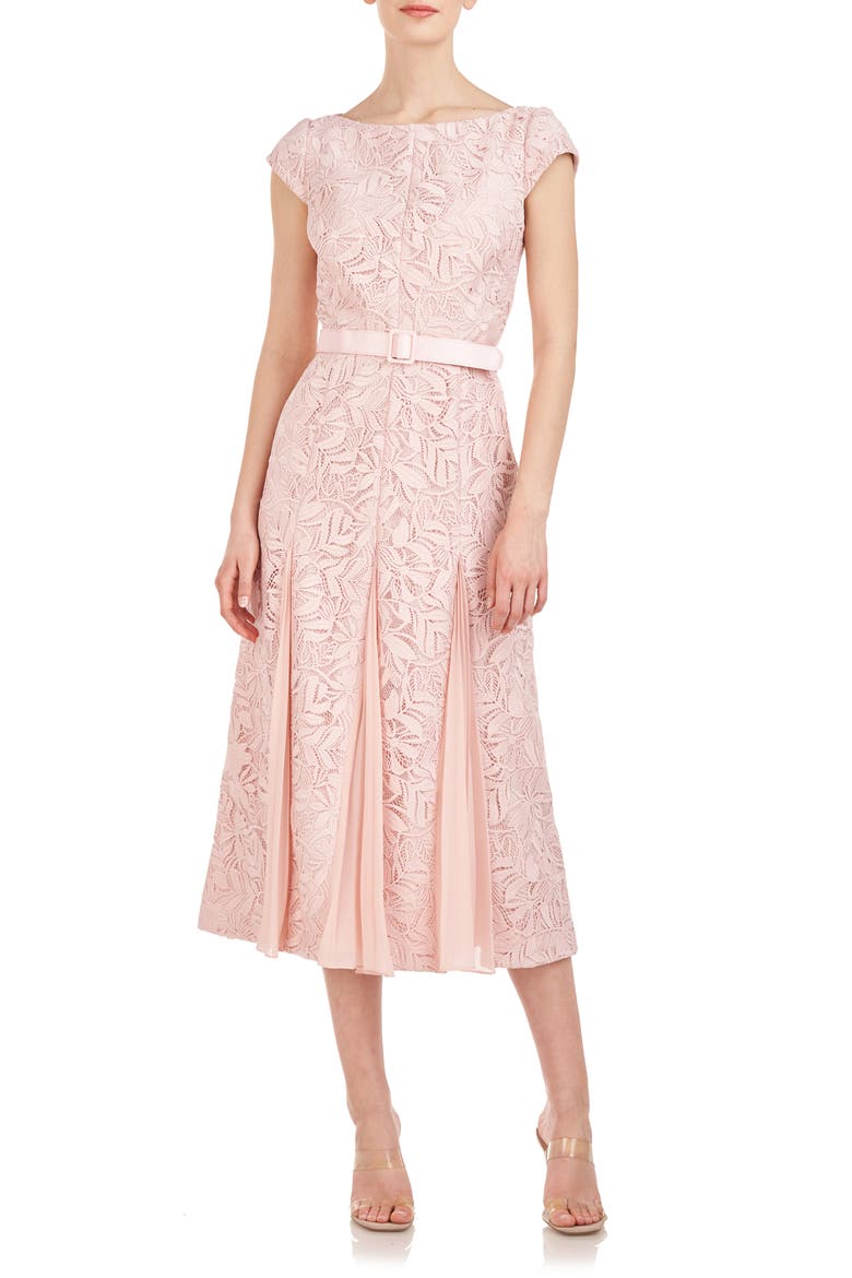 Angela Lace A-Line Midi Dress, Main, color, SOFT BLUSH