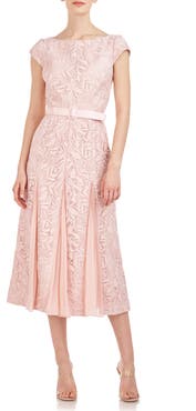 Kay Unger Angela Lace A-Line Midi Dress