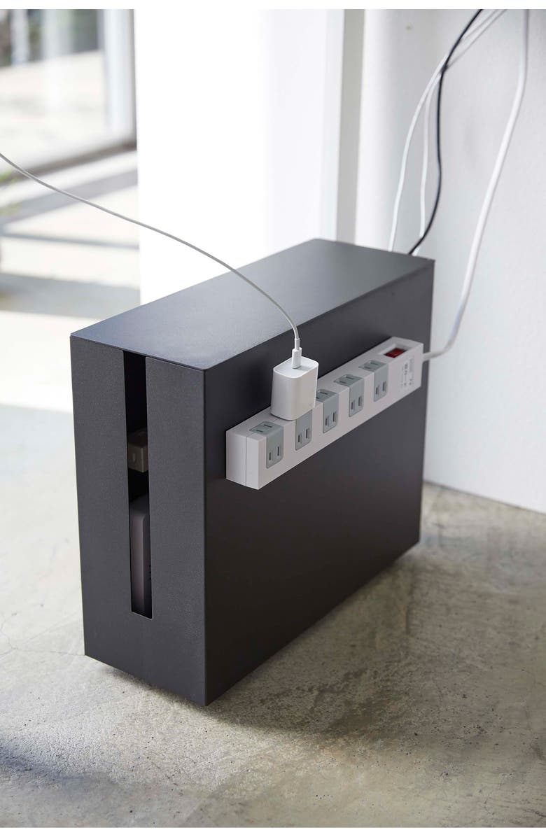 Yamazaki Rolling Cable Management Box, Alternate, color, Black
