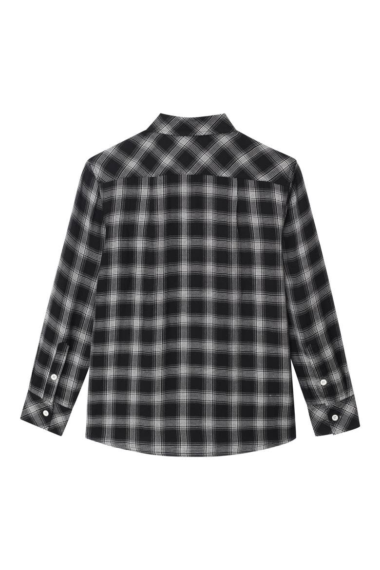 Ash Plaid Woven Shirt, Main, color, BLACK PLAID