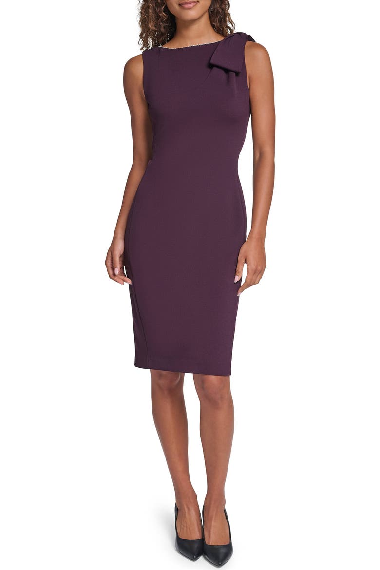 Scuba Sheath Midi Dress, Main, color, FIG