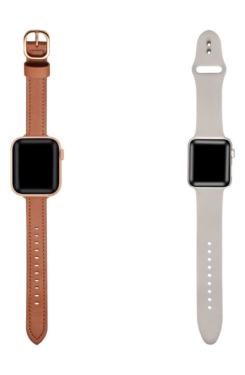 The Posh Tech Assorted 2-Pack Apple Watch<sup>®</sup> Watchbands, Alternate, color, Brown / Starburst