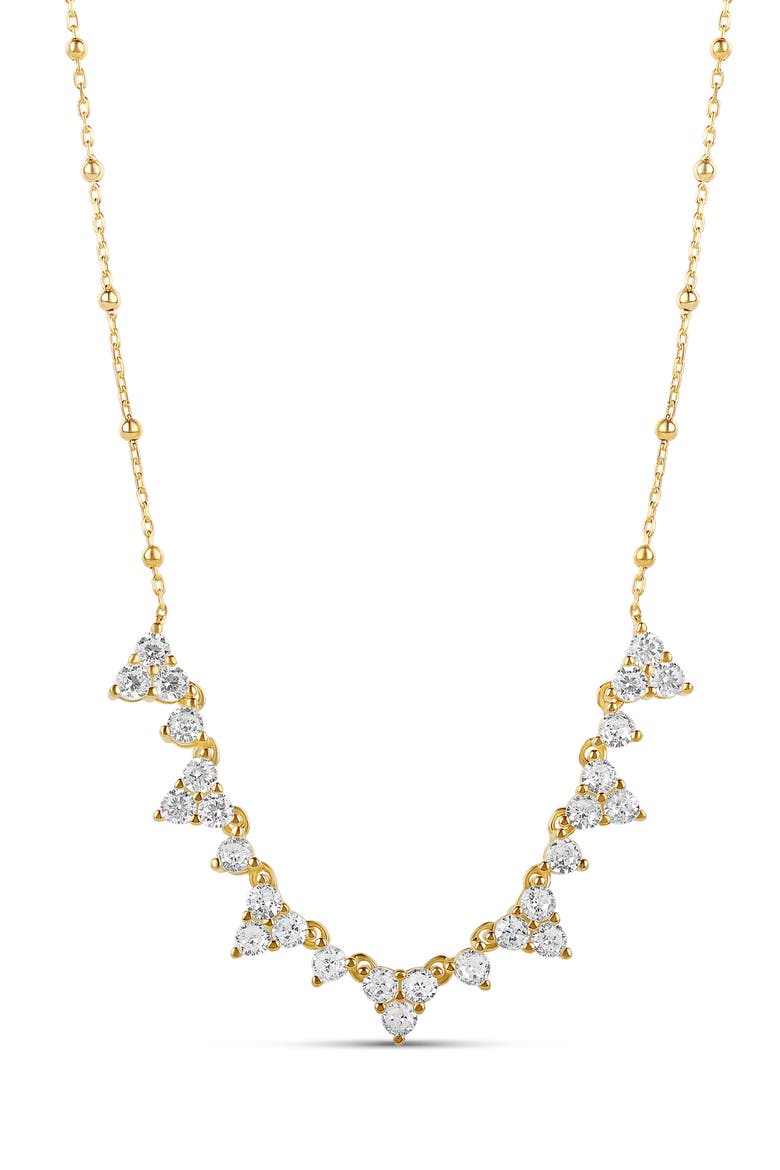 Cubic Zirconia Cluster Necklace, Main, color, GOLD