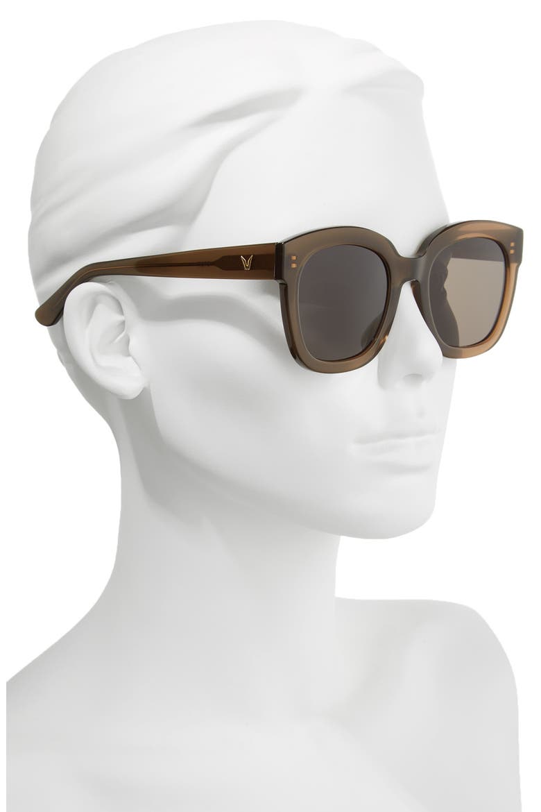 Matti 51mm Rounded Sunglasses, Alternate, color, KHAKI