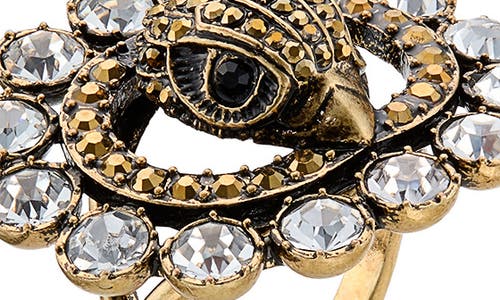 Kurt Geiger London Crystal Eagle Cocktail Ring In Gold