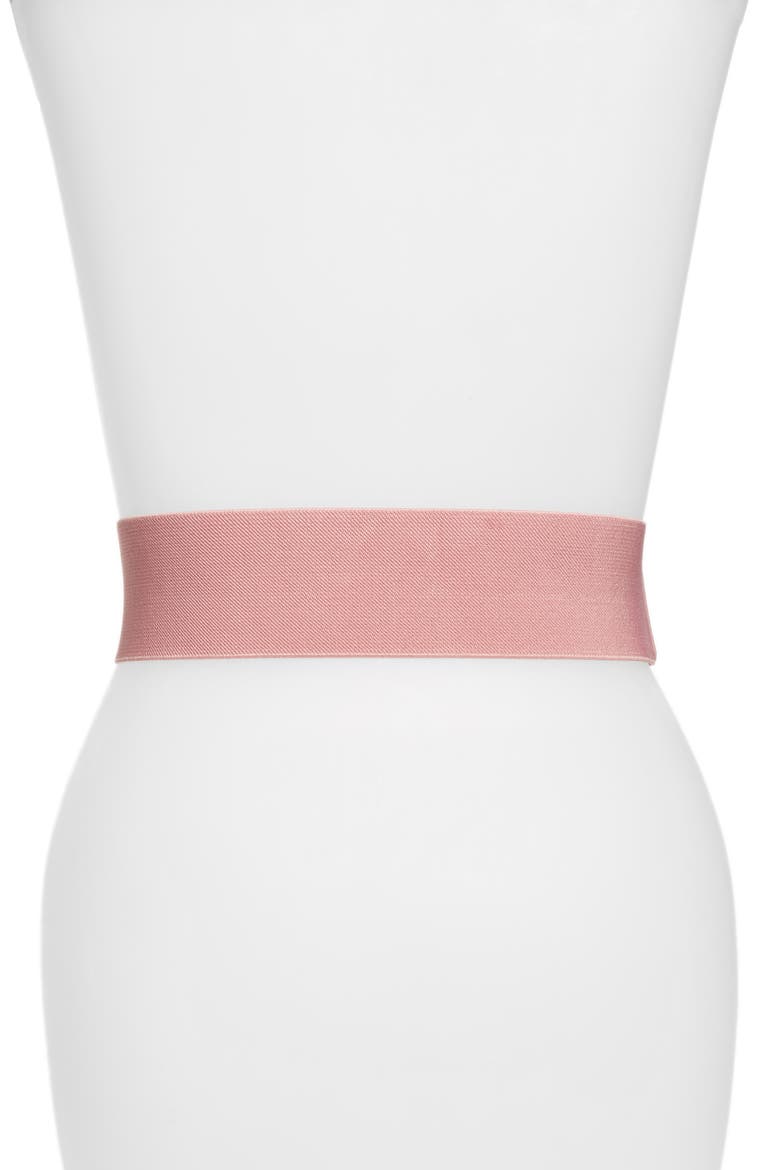x Atlantic-Pacific Covered Buckle Stretch Belt, Alternate, color, PINK BEAUTY