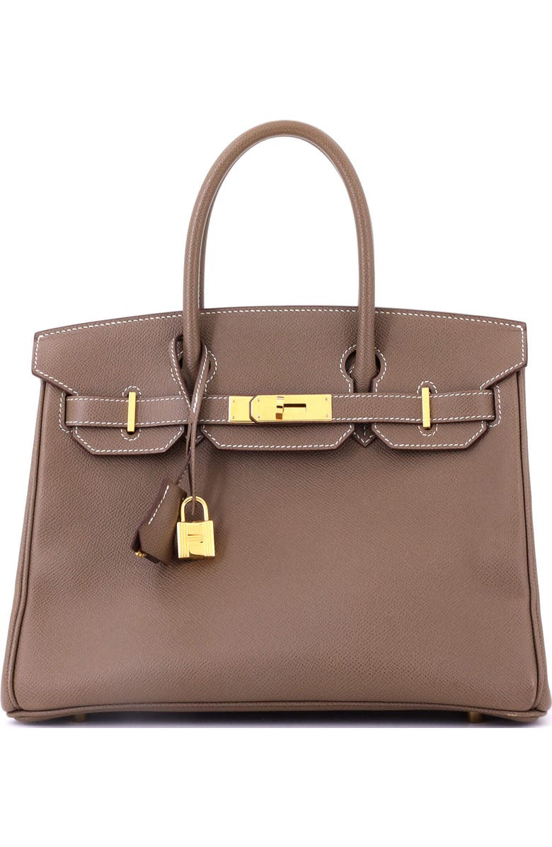 Pre-Owned Hermes Birkin Handbag Grey Epsom with Gold Hardware 30, Main, color, Etoupe