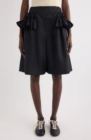 Dries Van Noten Pacuna Rounded Wool & Silk Shorts