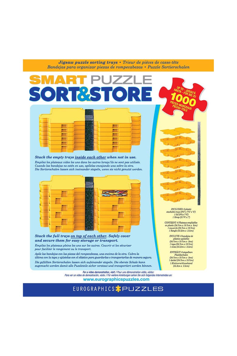 6 Plastic Puzzle Sorting Trays, Alternate, color, Multicolored