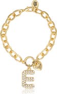 Juicy Couture Pavé Initial Charm Bracelet, 7.5'' Gold Tone Link