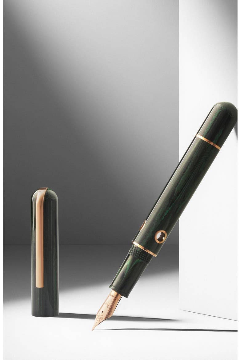 Nautilus Chelonia Green Ebonite Fountain Pen, Alternate, color, Green Fine
