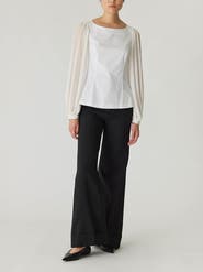Rebecca Taylor Heavy Cotton Chintz Boat Neck Top
