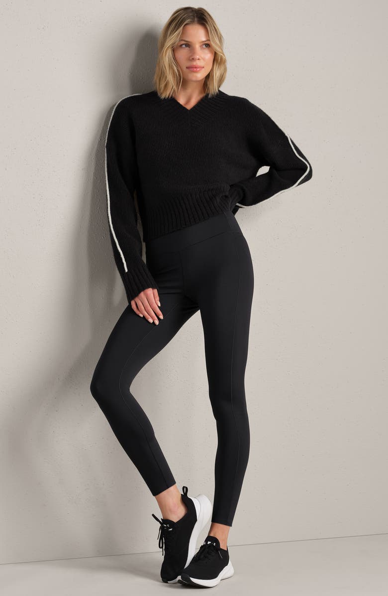Rhone Westside V-Neck Sweater, Alternate, color, Pure Black