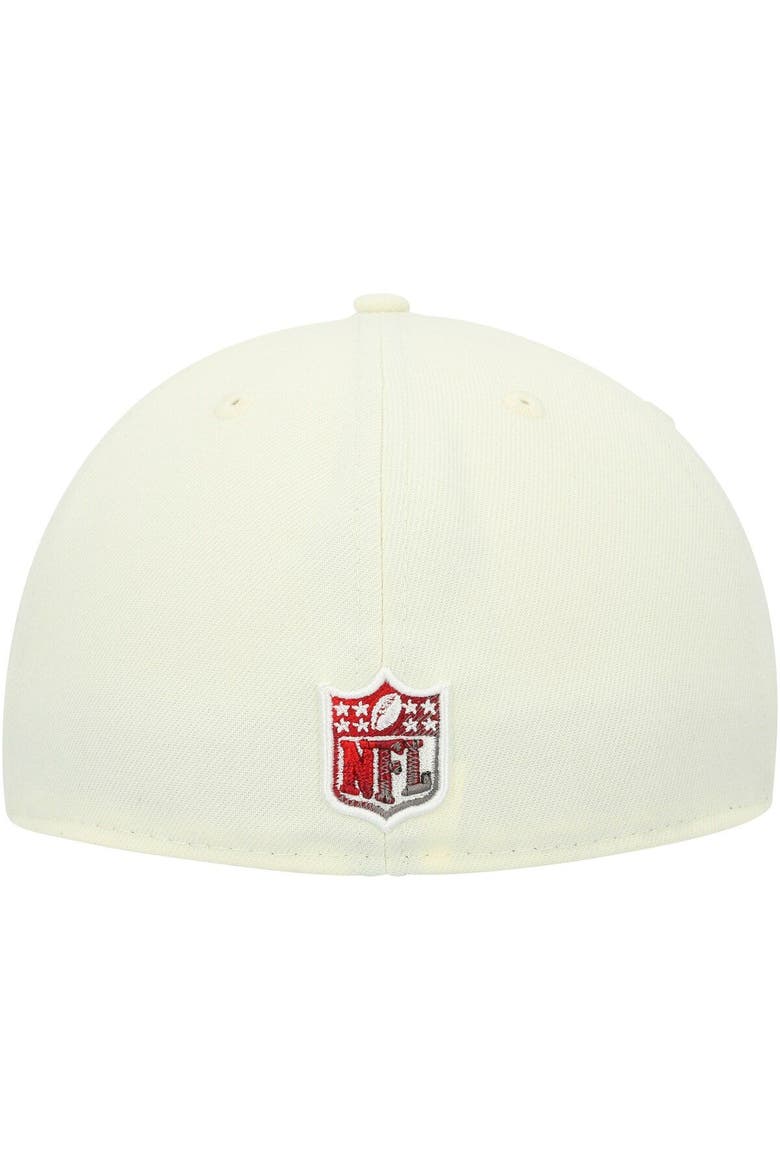 Men's New Era Cream Tampa Bay Buccaneers Chrome Color Dim 59FIFTY Fitted Hat, Alternate, color, Cream