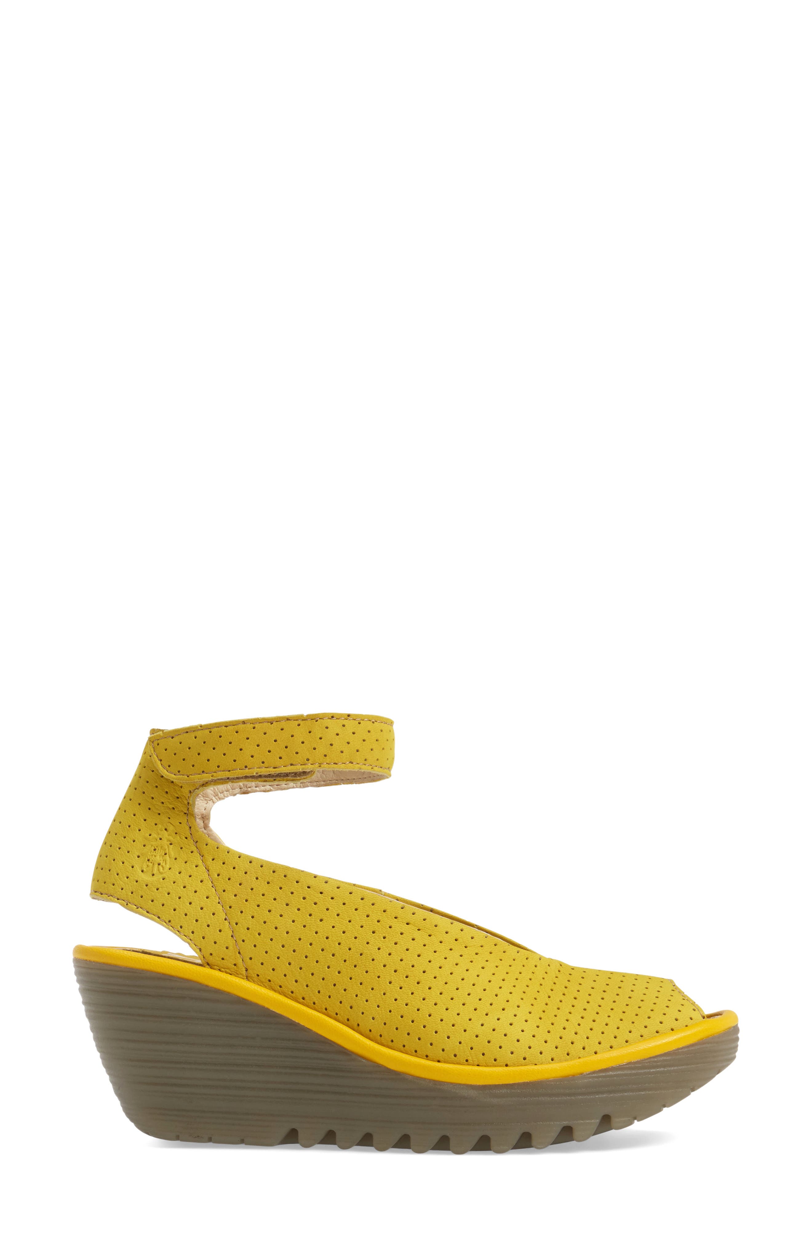 Fly London 'Yala' Perforated Leather Sandal, Alternate, color, 056 Bumblebee