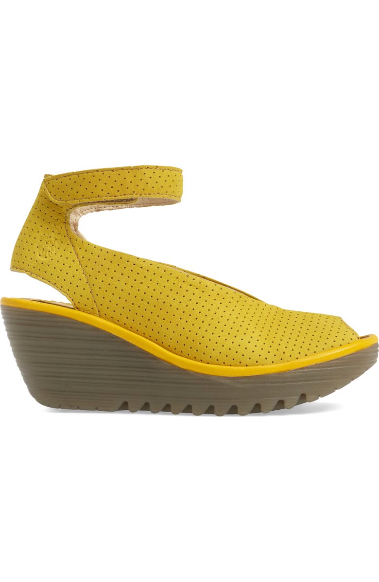 Fly London 'Yala' Perforated Leather Sandal, Alternate, color, 056 Bumblebee