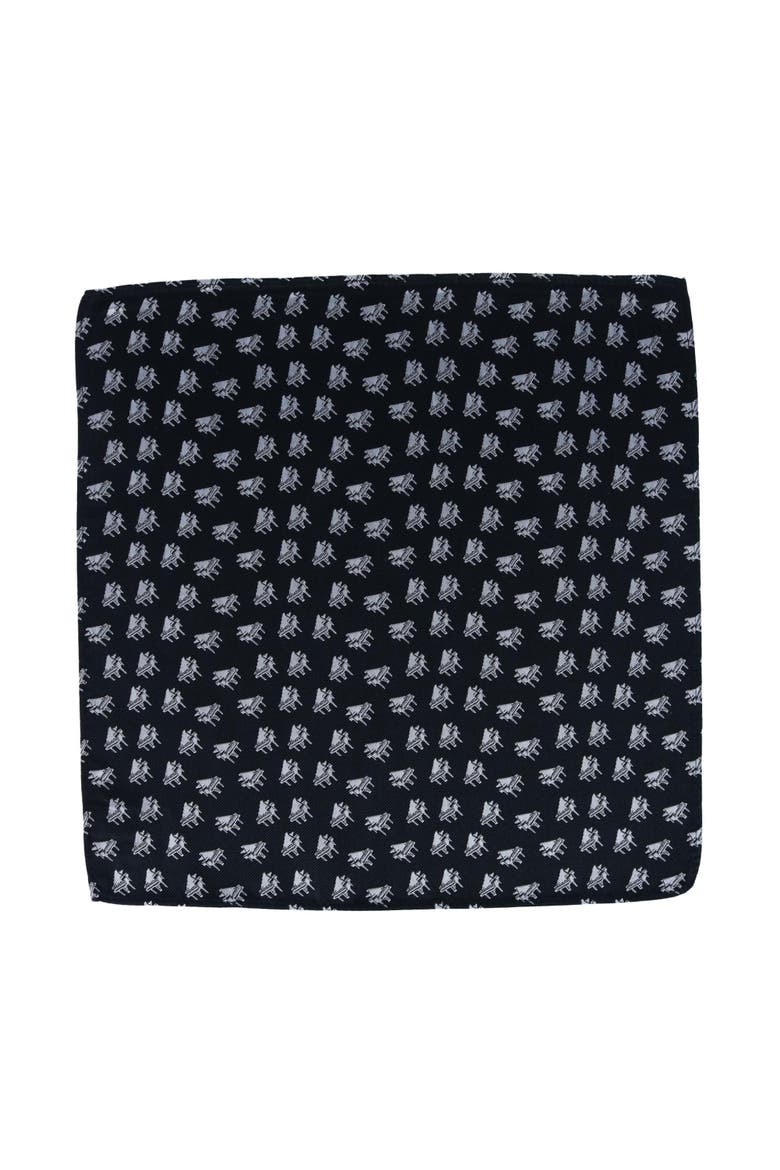The Chopin Classical Piano Silk Pocket Square, Alternate, color, Black