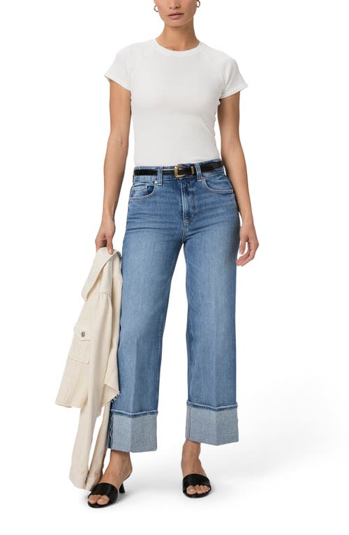 Shop Paige Sasha Cuffed High Waist Ankle Wide Leg Jeans In Poet