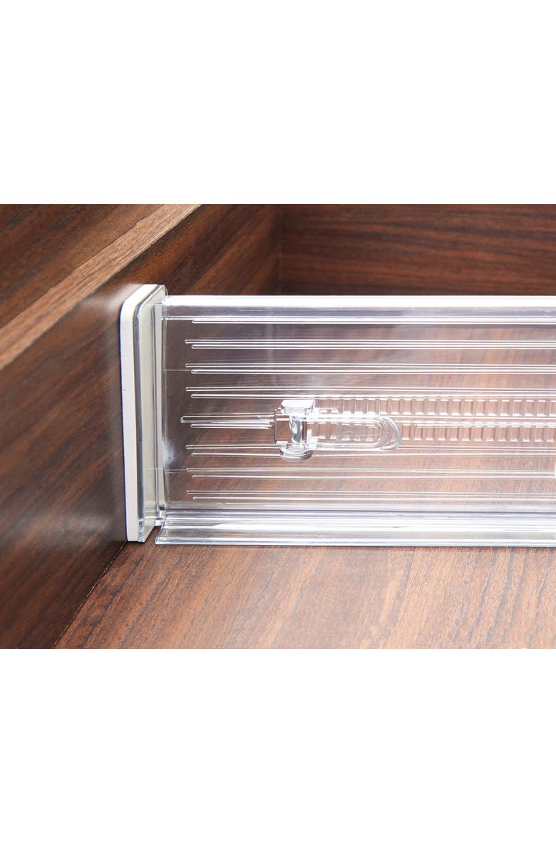 iDesign Plastic Adjustable Deep Drawer Dividers - Set of 2 - Clear, Alternate, color, Clear