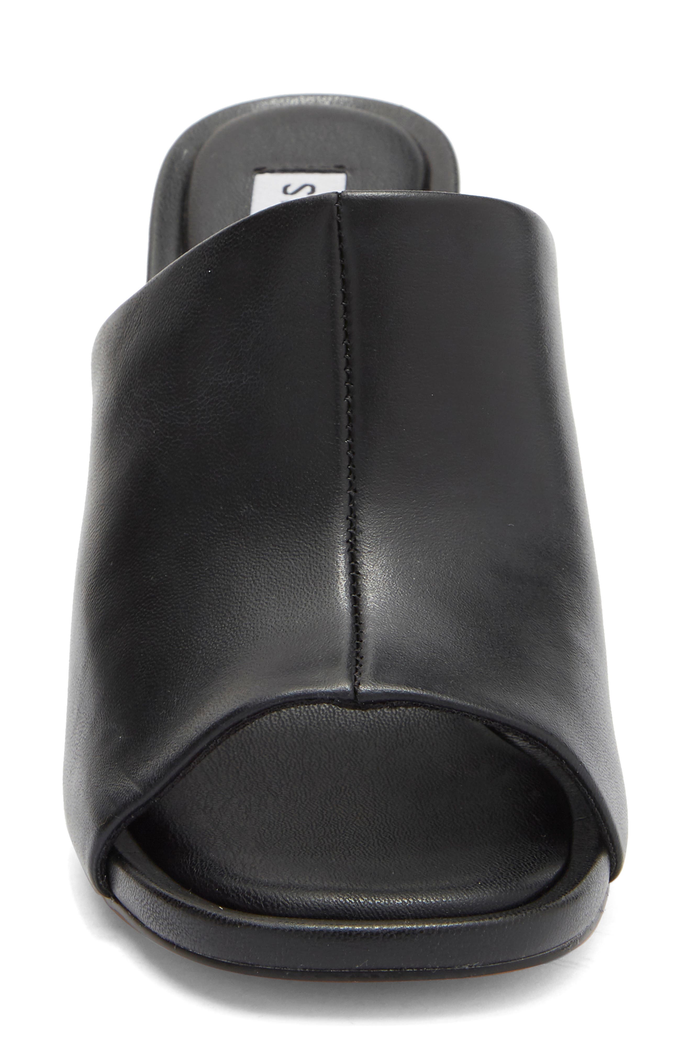 Steve Madden Giavana Block Heel Slide Sandal, Alternate, color, Black Leather