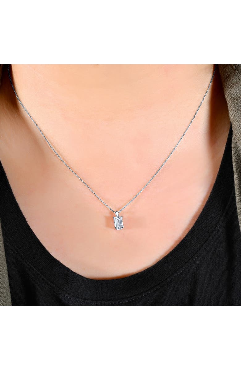 Bliss Diamond 1 Ct Emerald Diamond Solitaire Pendant 14k Gold Lab Grown, Alternate, color,