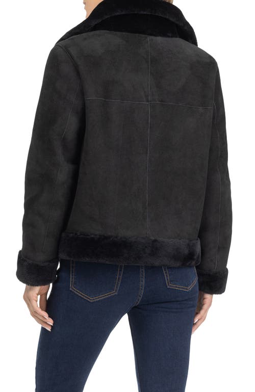 Gorski Merino Shearling Lamb Zip Jacket In Black