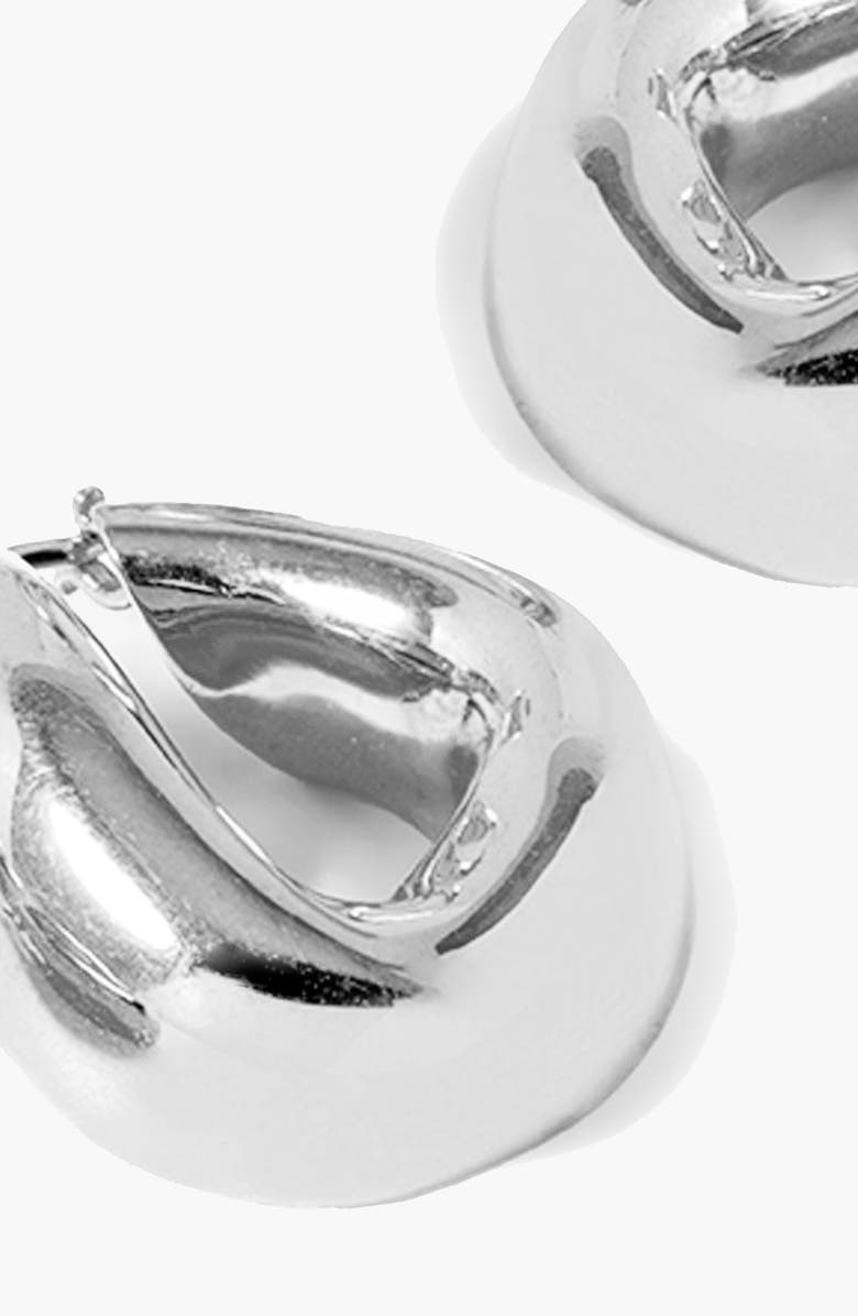 YOJ Falin Midi Chubby Hoop Earrings in Silver, Alternate, color, Silver