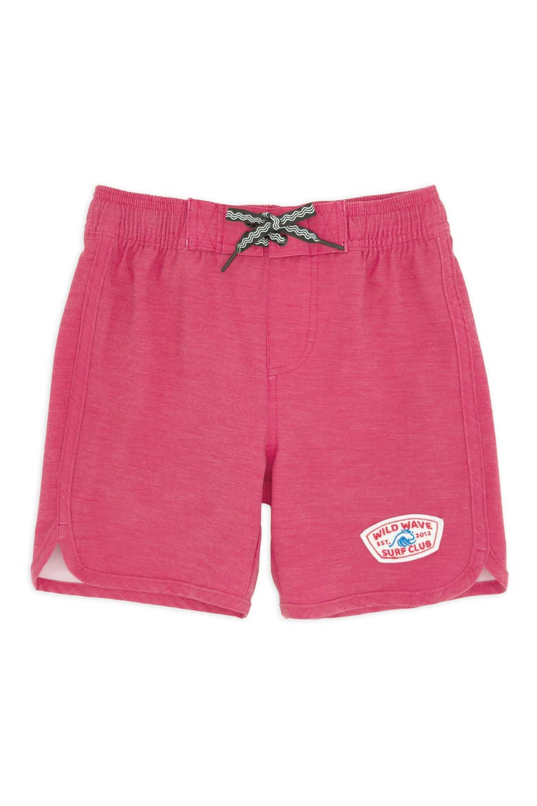 Kids' Wild Wave Scallop Board Shorts, Main, color, LOLLIPOP