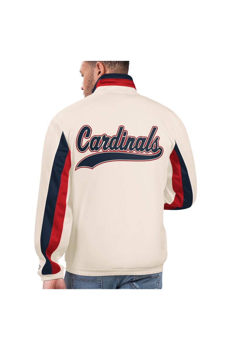 STARTER Men's Starter Cream St. Louis Cardinals Rebound Cooperstown Collection Full-Zip Track Jacket, Alternate, color, Cream