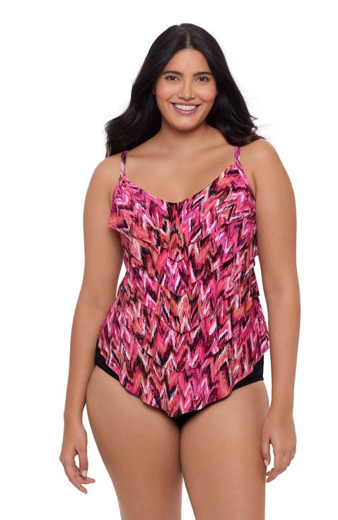 Rachel 5 Tier Ruffle Plus Size Tankini Swimsuit Top